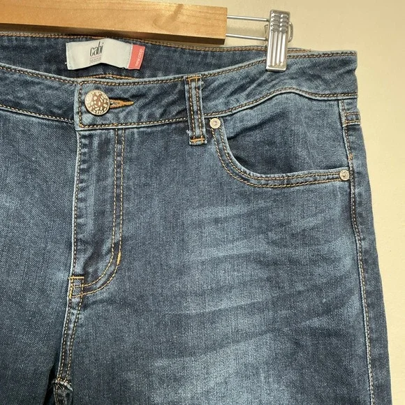 Cabi Jeans Womens 12 Blue New Crop Skinny Denim Ankle Cropped Mid Rise Zip Fly - Picture 3 of 7